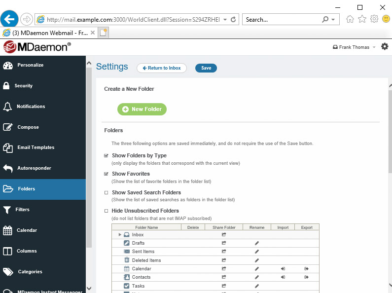 screenshot of MDaemon Email Server